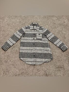 Express Black and White Plaid Shacket